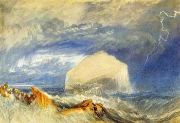 Joseph Mallord William Turner : The Bass Rock,for 'The Provincial Antiquities of Scotland